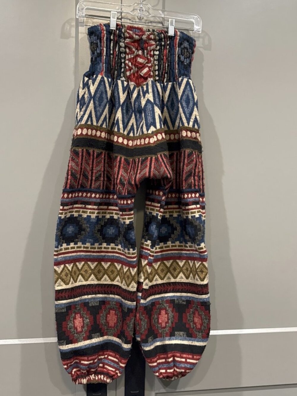 Women Printed Woolen Trouser Hippie Harem Pants Pocket Jogger